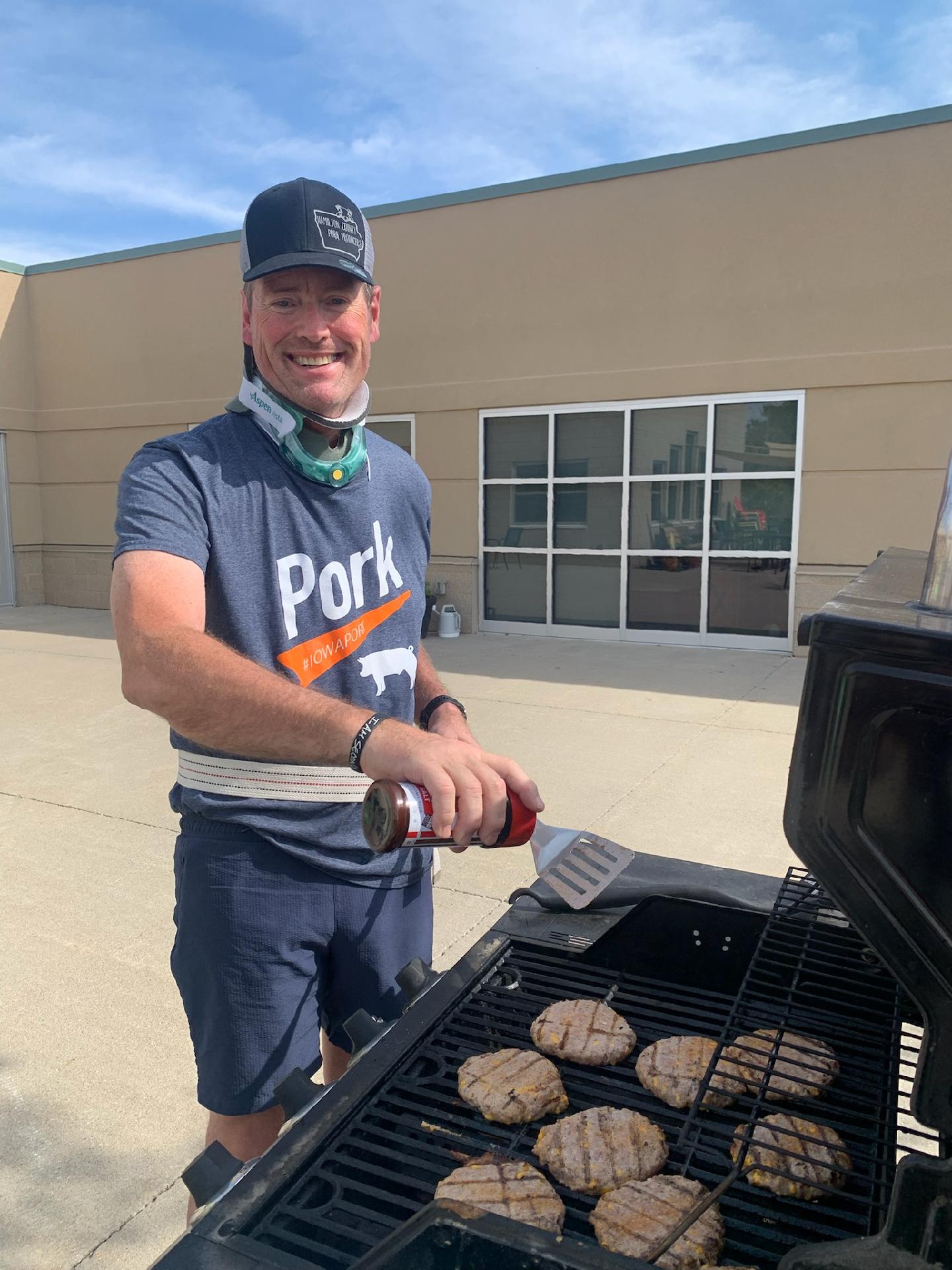 Greg Carlson grilling